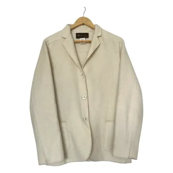 Loro Piana Women’s Cashmere Coat Jacket Ivory Cream Size EU 48 US 12 Blazer - Picture 3 of 13